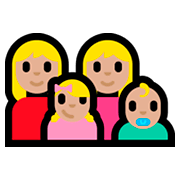 Emoji 👩🏼‍👩🏼‍👧🏼‍👶🏼 Famiglia - Donna, Donna, Bambina, Neonato: Carnagione Abbastanza Chiara su Microsoft Windows 10 Fall Creators Update.
