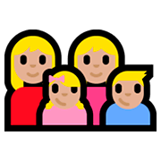 Emoji 👩🏼‍👩🏼‍👧🏼‍👦🏼 Famiglia - Donna, Donna, Bambina, Bambino: Carnagione Abbastanza Chiara su Microsoft Windows 10 Fall Creators Update.