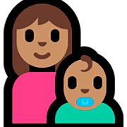 👩🏽‍👶🏽 Emoji Familia - Mujer, Bebé: Tono De Piel Medio en Microsoft Windows 10 Fall Creators Update.