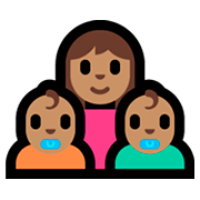 👩🏽‍👶🏽‍👶🏽 Emoji Familia - Mujer, Bebé, Bebé: Tono De Piel Medio en Microsoft Windows 10 Fall Creators Update.