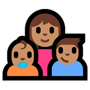 👩🏽‍👶🏽‍👦🏽 Emoji Família - Mulher, Bebê, Menino: Pele Morena na Microsoft Windows 10 Fall Creators Update.