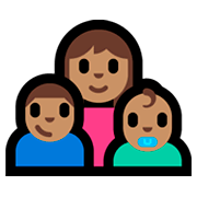 👩🏽‍👦🏽‍👶🏽 Emoji Família - Mulher, Menino, Bebê: Pele Morena na Microsoft Windows 10 Fall Creators Update.
