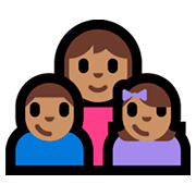 👩🏽‍👦🏽‍👧🏽 Emoji Familie - Frau, Junge, Mädchen: mittlere Hautfarbe Microsoft Windows 10 Fall Creators Update.