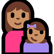 Emoji 👩🏽‍👧🏽 Famiglia - Donna, Bambina: Carnagione Olivastra su Microsoft Windows 10 Fall Creators Update.