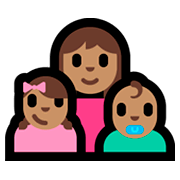 👩🏽‍👧🏽‍👶🏽 Emoji Família - Mulher, Menina, Bebê: Pele Morena na Microsoft Windows 10 Fall Creators Update.