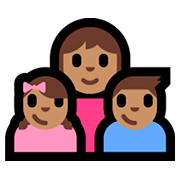 👩🏽‍👧🏽‍👦🏽 Emoji Familie - Frau, Mädchen, Junge: mittlere Hautfarbe Microsoft Windows 10 Fall Creators Update.