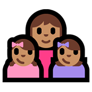👩🏽‍👧🏽‍👧🏽 Emoji Familia - Mujer, Niña, Niña: Tono De Piel Medio en Microsoft Windows 10 Fall Creators Update.