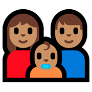 👩🏽‍👨🏽‍👶🏽 Emoji Familie - Frau, Mann, Mädchen, Baby: mittlere Hautfarbe Microsoft Windows 10 Fall Creators Update.