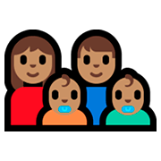 👩🏽‍👨🏽‍👶🏽‍👶🏽 Emoji Família - Mulher, Homem, Bebê, Bebê: Pele Morena na Microsoft Windows 10 Fall Creators Update.