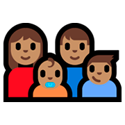 Emoji 👩🏽‍👨🏽‍👶🏽‍👦🏽 Famiglia - Donna, Uomo, Neonato, Bambino: Carnagione Olivastra su Microsoft Windows 10 Fall Creators Update.