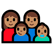 👩🏽‍👨🏽‍👦🏽‍👶🏽 Emoji Familia - Mujer, Hombre, Niño, Bebé: Tono De Piel Medio en Microsoft Windows 10 Fall Creators Update.