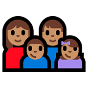 👩🏽‍👨🏽‍👦🏽‍👧🏽 Emoji Familia - Mujer, Hombre, Niño, Niña: Tono De Piel Medio en Microsoft Windows 10 Fall Creators Update.