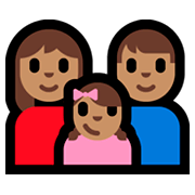 👩🏽‍👨🏽‍👧🏽 Emoji Familia - Mujer, Hombre, Niña: Tono De Piel Medio en Microsoft Windows 10 Fall Creators Update.