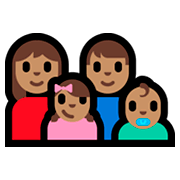 👩🏽‍👨🏽‍👧🏽‍👶🏽 Emoji Familie - Frau, Mann, Mädchen, Baby: mittlere Hautfarbe Microsoft Windows 10 Fall Creators Update.