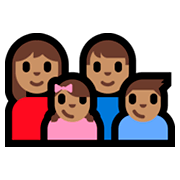 👩🏽‍👨🏽‍👧🏽‍👦🏽 Emoji Familia - Mujer, Hombre, Niña, Niño: Tono De Piel Medio en Microsoft Windows 10 Fall Creators Update.