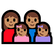 👩🏽‍👨🏽‍👧🏽‍👧🏽 Emoji Família - Mulher, Homem, Menina, Menina: Pele Morena na Microsoft Windows 10 Fall Creators Update.