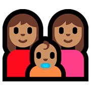 Emoji 👩🏽‍👩🏽‍👶🏽 Famiglia - Donna, Donna, Neonato: Carnagione Olivastra su Microsoft Windows 10 Fall Creators Update.
