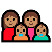 👩🏽‍👩🏽‍👶🏽‍👶🏽 Emoji Família - Mulher, Mulher, Bebê, Bebê: Pele Morena na Microsoft Windows 10 Fall Creators Update.