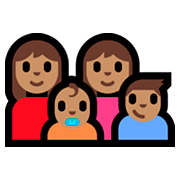 Émoji 👩🏽‍👩🏽‍👶🏽‍👦🏽 Famille - Femme, Femme, Bébé, Garçon: Peau Légèrement Mate sur Microsoft Windows 10 Fall Creators Update.