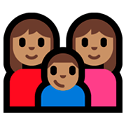 👩🏽‍👩🏽‍👦🏽 Emoji Familie - Frau, Frau, Mädchen, Baby: mittlere Hautfarbe Microsoft Windows 10 Fall Creators Update.