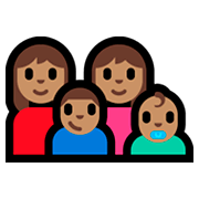 Émoji 👩🏽‍👩🏽‍👦🏽‍👶🏽 Famille - Femme, Femme, Garçon, Bébé: Peau Légèrement Mate sur Microsoft Windows 10 Fall Creators Update.