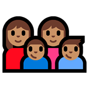 👩🏽‍👩🏽‍👦🏽‍👦🏽 Emoji Familia - Mujer, Mujer, Niño, Niño: Tono De Piel Medio en Microsoft Windows 10 Fall Creators Update.