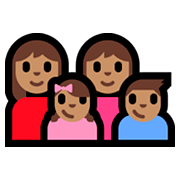 👩🏽‍👩🏽‍👧🏽‍👦🏽 Emoji Familia - Mujer, Mujer, Niña, Niño: Tono De Piel Medio en Microsoft Windows 10 Fall Creators Update.