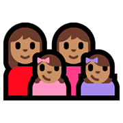 👩🏽‍👩🏽‍👧🏽‍👧🏽 Emoji Familia - Mujer, Mujer, Niña, Niña: Tono De Piel Medio en Microsoft Windows 10 Fall Creators Update.