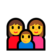 Emoji 👩‍👩‍👦 Famiglia: Donna, Donna E Bambino su Microsoft Windows 10 Fall Creators Update.