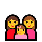 Émoji 👩‍👩‍👧 Famille : Femme, Femme Et Fille sur Microsoft Windows 10 Fall Creators Update.