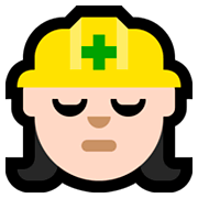 Emoji 👷🏻‍♀️ Operaia Edile: Carnagione Chiara su Microsoft Windows 10 Fall Creators Update.