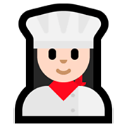 Émoji 👩🏻‍🍳 Cuisinière : Peau Claire sur Microsoft Windows 10 Fall Creators Update.