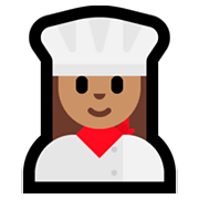 👩🏽‍🍳 Emoji Cocinera: Tono De Piel Medio en Microsoft Windows 10 Fall Creators Update.