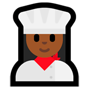 👩🏾‍🍳 Emoji Cocinera: Tono De Piel Oscuro Medio en Microsoft Windows 10 Fall Creators Update.