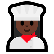 👩🏿‍🍳 Emoji Cocinera: Tono De Piel Oscuro en Microsoft Windows 10 Fall Creators Update.