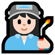 Emoji 👩🏻‍🏭 Operaia: Carnagione Chiara su Microsoft Windows 10 Fall Creators Update.