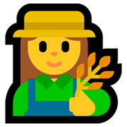 👩‍🌾 Emoji Agricultora en Microsoft Windows 10 Fall Creators Update.