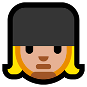 💂🏼‍♀️ Emoji Guardia Mujer: Tono De Piel Claro Medio en Microsoft Windows 10 Fall Creators Update.
