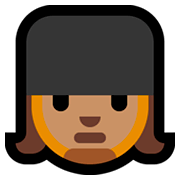 Emoji 💂🏽‍♀️ Guardia Donna: Carnagione Olivastra su Microsoft Windows 10 Fall Creators Update.