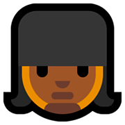 💂🏾‍♀️ Emoji Wachfrau: mitteldunkle Hautfarbe Microsoft Windows 10 Fall Creators Update.