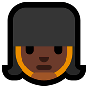 Emoji 💂🏿‍♀️ Guardia Donna: Carnagione Scura su Microsoft Windows 10 Fall Creators Update.