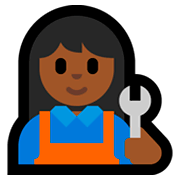 Emoji 👩🏾‍🔧 Meccanico Donna: Carnagione Abbastanza Scura su Microsoft Windows 10 Fall Creators Update.
