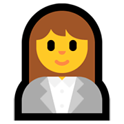 Emoji 👩‍💼 Impiegata su Microsoft Windows 10 Fall Creators Update.