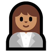 👩🏽‍💼 Emoji Oficinista Mujer: Tono De Piel Medio en Microsoft Windows 10 Fall Creators Update.