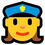 Émoji 👮‍♀️ Policière sur Microsoft Windows 10 Fall Creators Update.