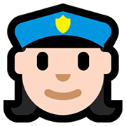 👮🏻‍♀️ Emoji Agente De Policía Mujer: Tono De Piel Claro en Microsoft Windows 10 Fall Creators Update.