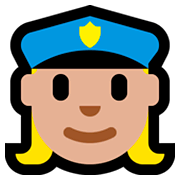 👮🏼‍♀️ Emoji Agente De Policía Mujer: Tono De Piel Claro Medio en Microsoft Windows 10 Fall Creators Update.