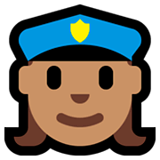 👮🏽‍♀️ Emoji Agente De Policía Mujer: Tono De Piel Medio en Microsoft Windows 10 Fall Creators Update.