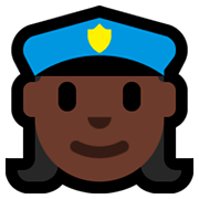 👮🏿‍♀️ Emoji Polizistin: dunkle Hautfarbe Microsoft Windows 10 Fall Creators Update.