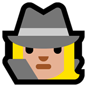 Emoji 🕵🏼‍♀️ Investigatrice: Carnagione Abbastanza Chiara su Microsoft Windows 10 Fall Creators Update.